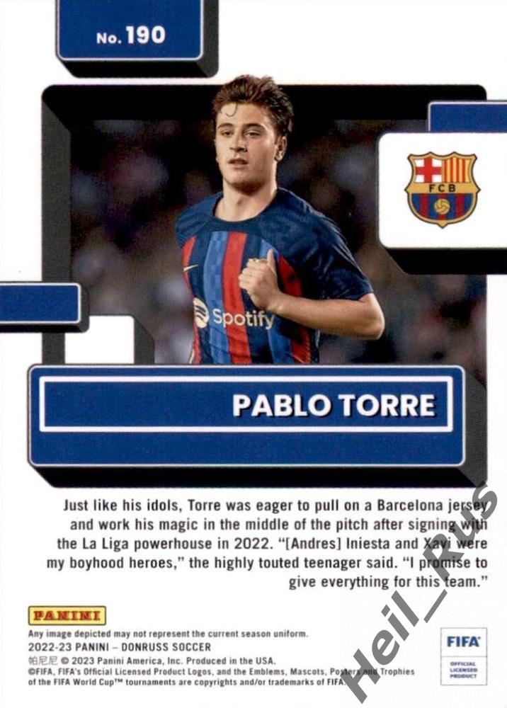 Футбол. Карточка Pablo Torre/Пабло Торре Барселона, Жирона Panini/Панини 2022-23 1