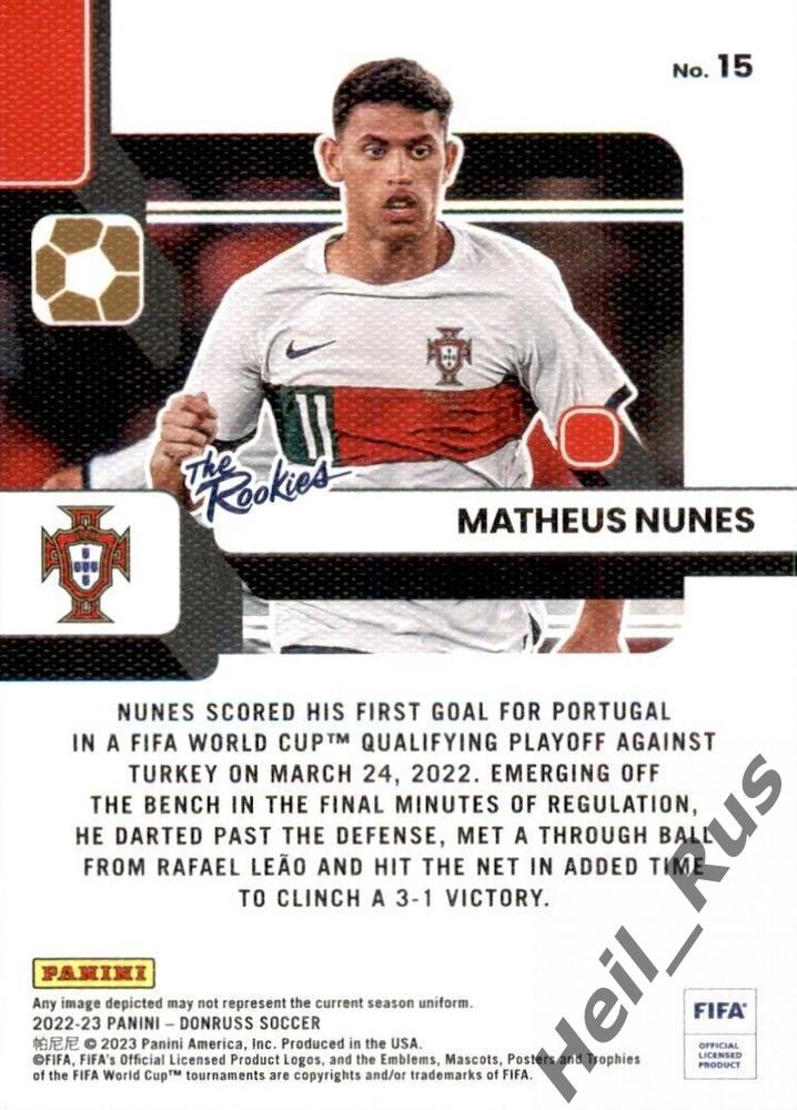 Футбол. Карточка Matheus Nunes/Матеус Нунес (Португалия, Манчестер Сити) Panini 1
