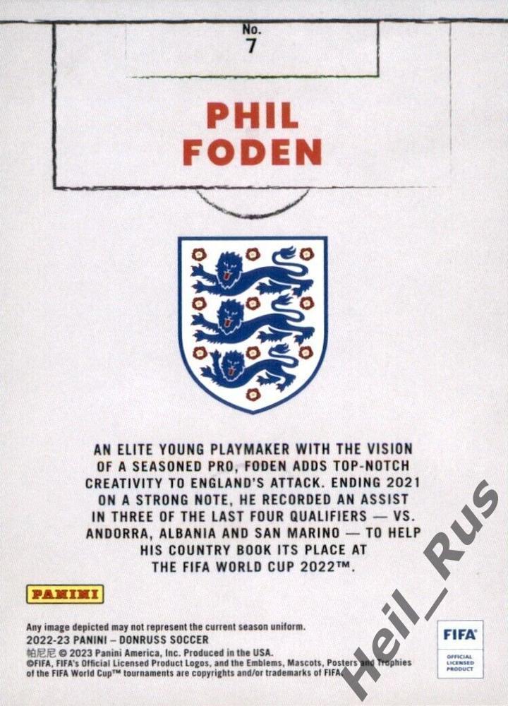 Футбол. Карточка Phil Foden/Фил Фоден (Англия, Манчестер Сити) Panini 2022-23 1