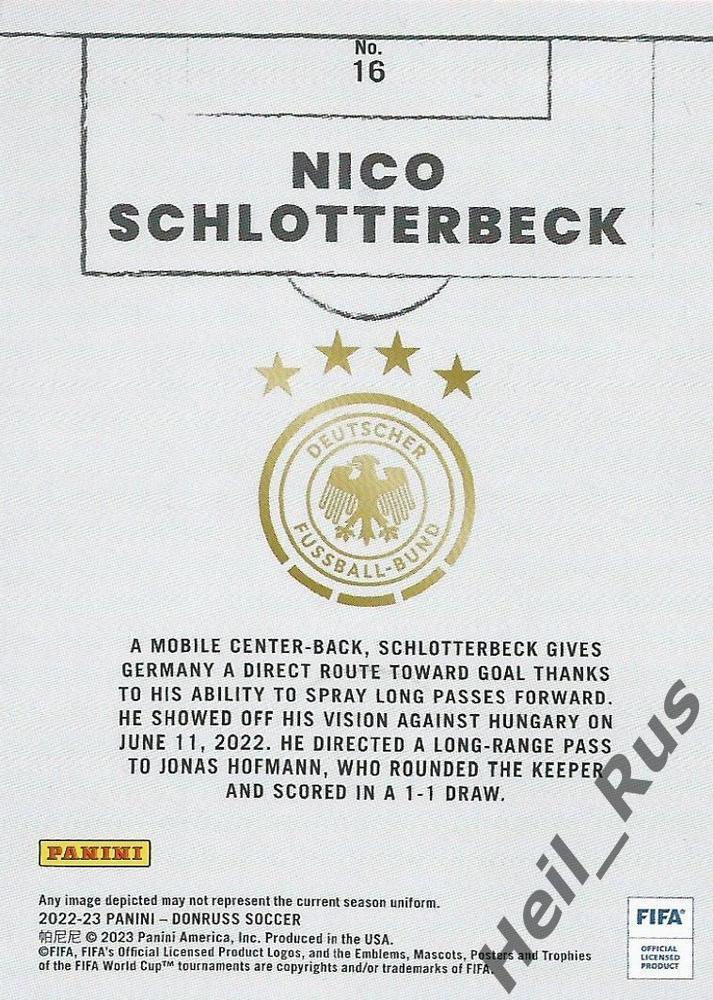 Футбол. Карточка Nico Schlotterbeck/Нико Шлоттербек Германия, Боруссия Дортмунд 1