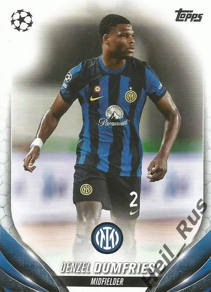 Футбол. Карточка Denzel Dumfries/Дензел Дюмфрис (Интер) Лига Чемпионов 2023-24