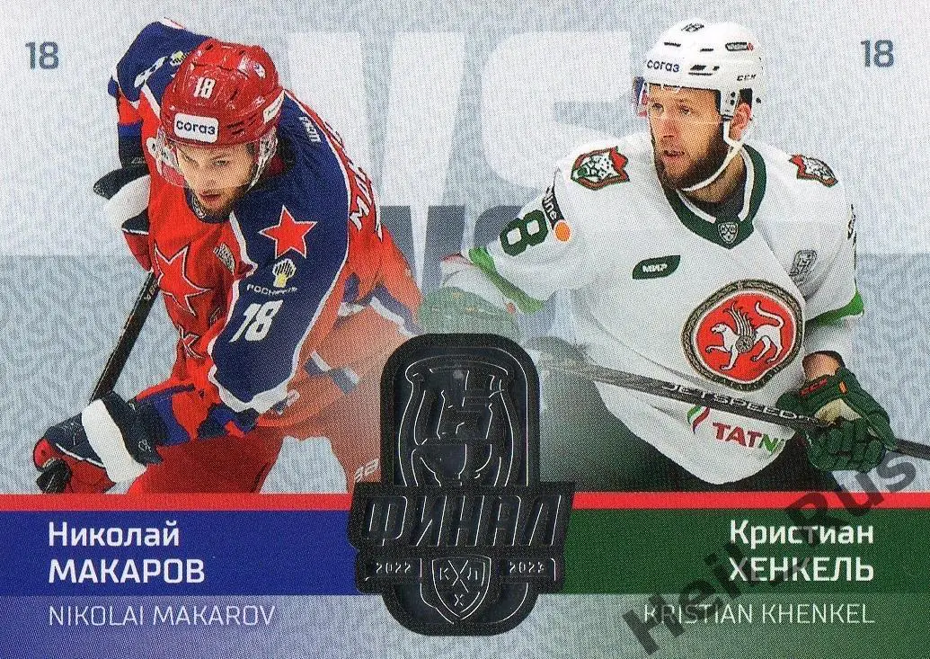 Карточка Николай Макаров/Кристиан Хенкель ЦСКА Москва/Ак Барс Казань КХЛ 2022/23