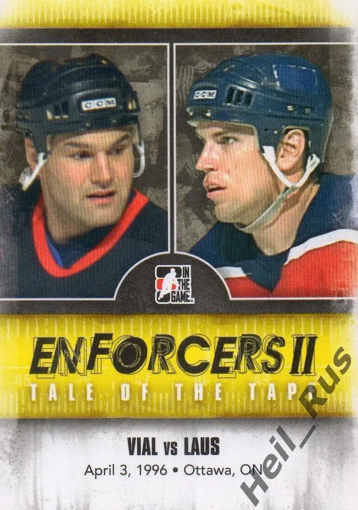 Хоккей. Карточка Деннис Виал/Пол Лаус (Оттава Сенаторз/Флорида Пантерз) НХЛ/NHL