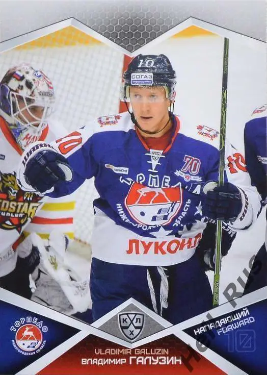 Хоккей. Карточка Владимир Галузин Торпедо Нижний Новгород КХЛ/KHL сезон 2016/17