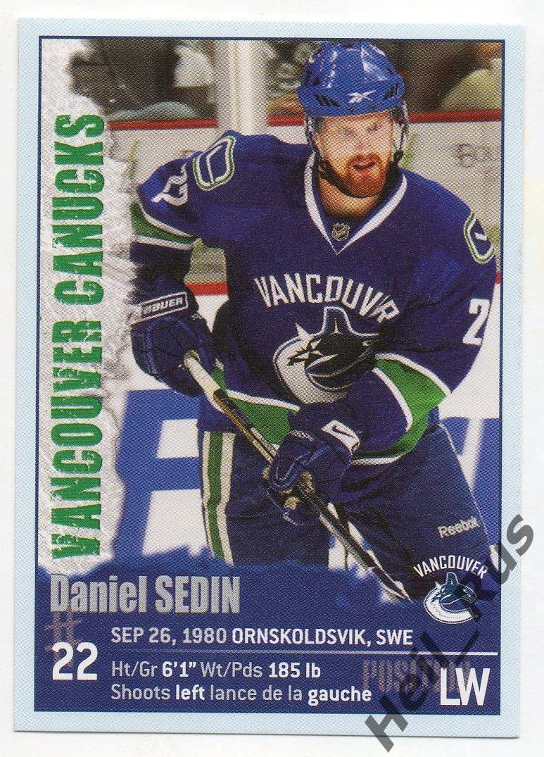 Хоккей. Наклейка Daniel Sedin/Даниэль Седин (Vancouver Canucks/Ванкувер) НХЛ/NHL