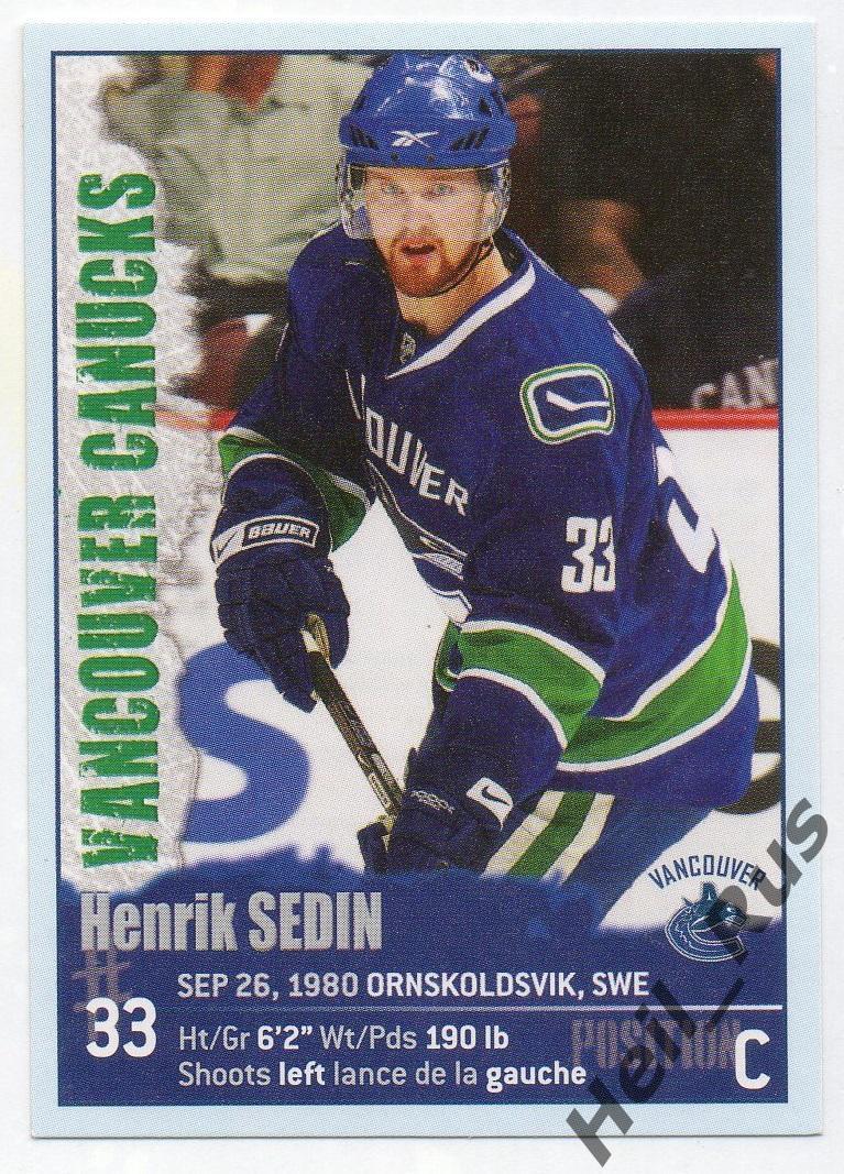 Хоккей. Наклейка Henrik Sedin/Хенрик Седин (Vancouver Canucks/Ванкувер) НХЛ/NHL