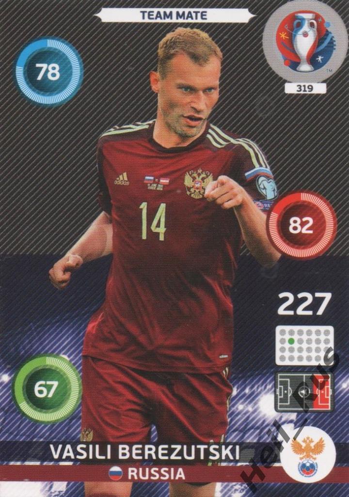 Футбол. Карточка Василий Березуцкий (Россия, ЦСКА Москва) Euro/Евро 2016 Panini