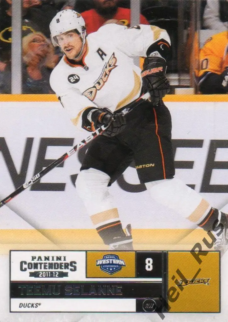Хоккей. Карточка Teemu Selanne/Теему Селянне Anaheim Ducks/Анахайм Дакс НХЛ/NHL