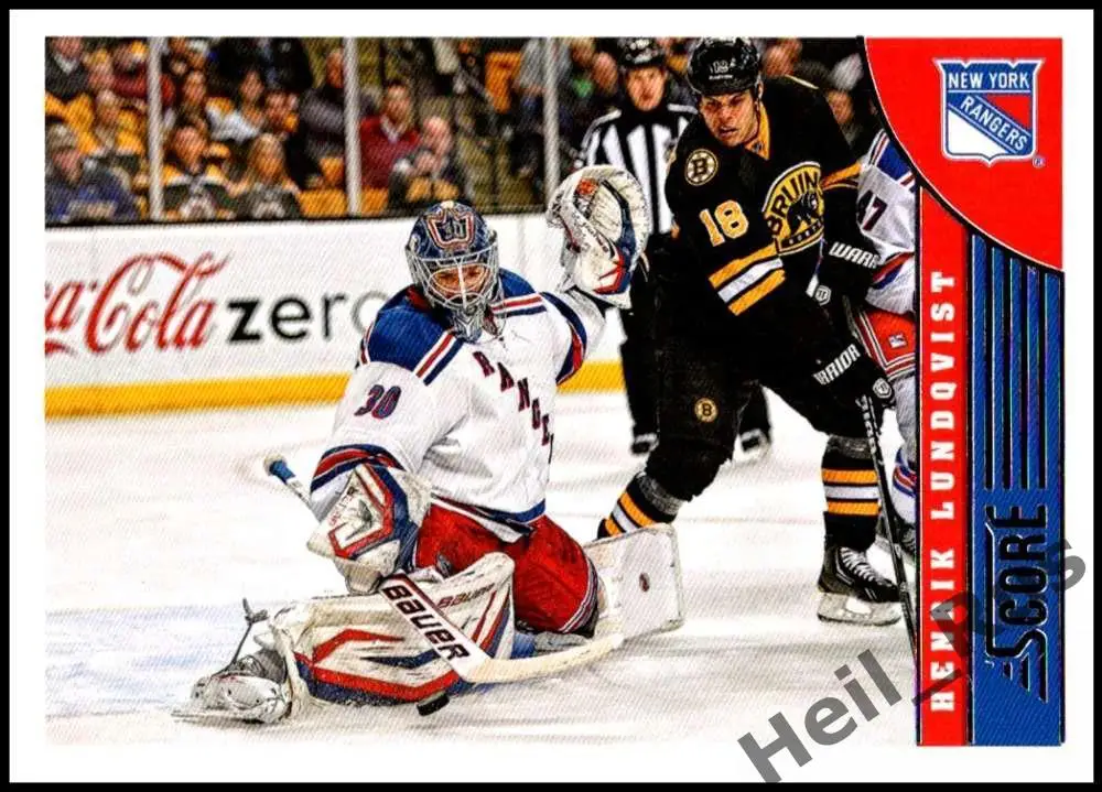 Карточка Henrik Lundqvist/Хенрик Лундквист New York Rangers/Рейнджерс НХЛ/NHL