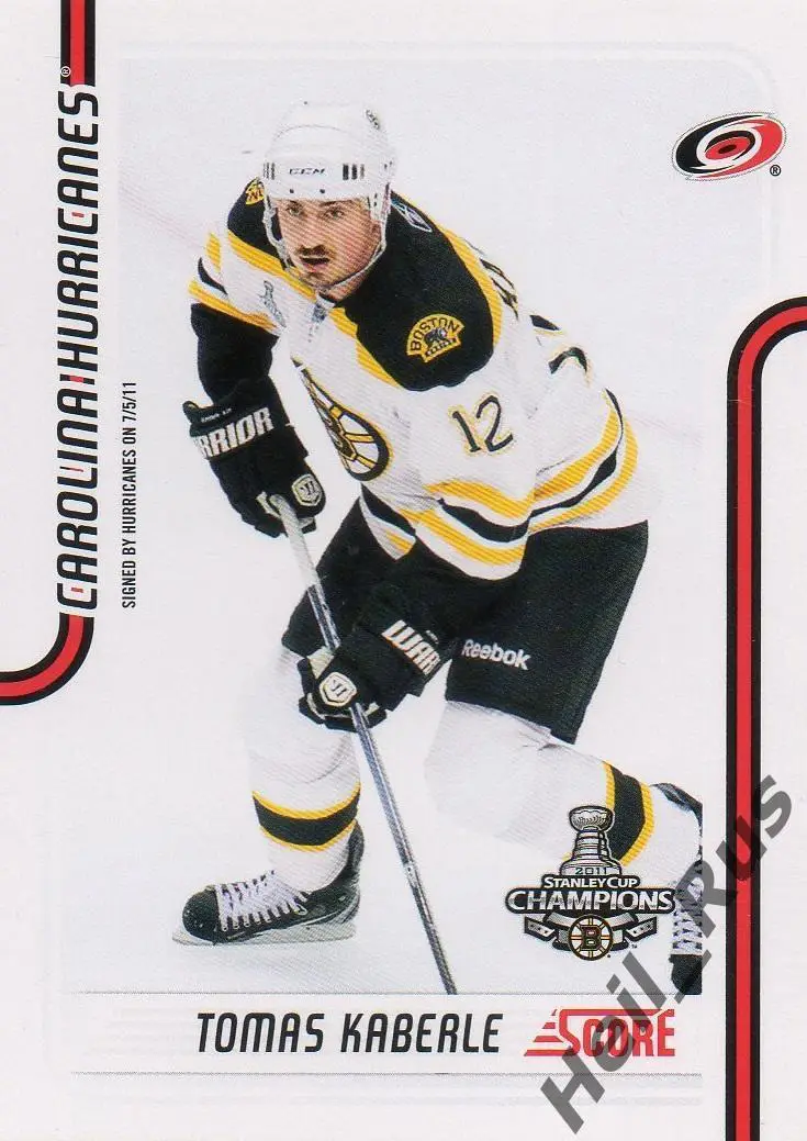 Карточка Томаш Каберле Carolina Hurricanes/Каролина Boston Bruins/Бостон НХЛ/NHL