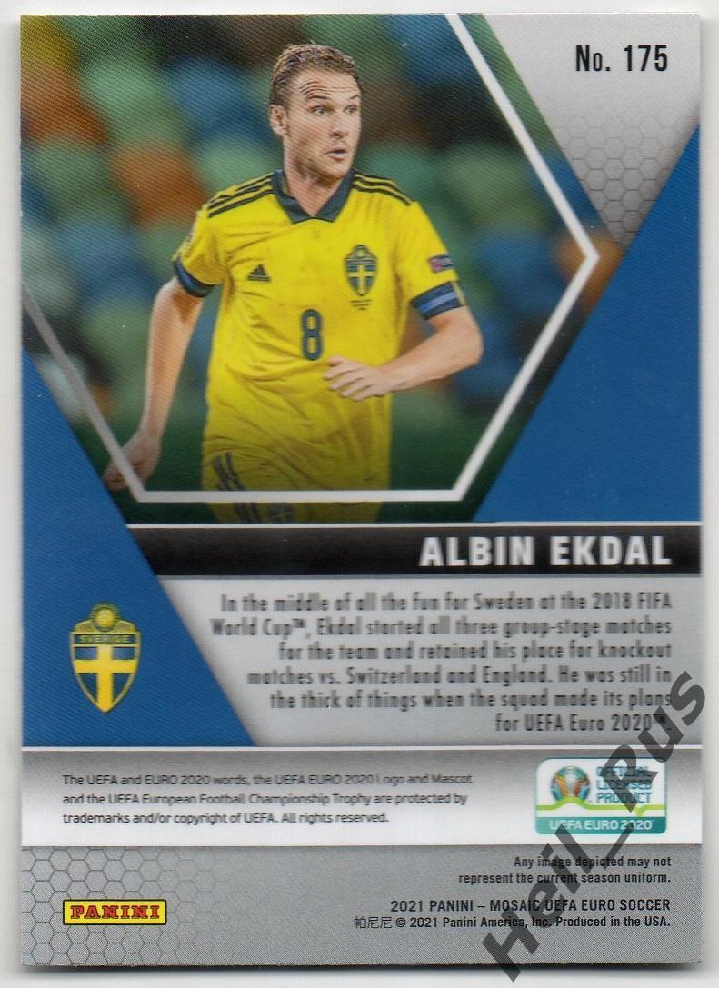 Футбол. Карточка Albin Ekdal/Альбин Экдаль (Швеция) Евро/Euro 2020 Panini/Панини 1