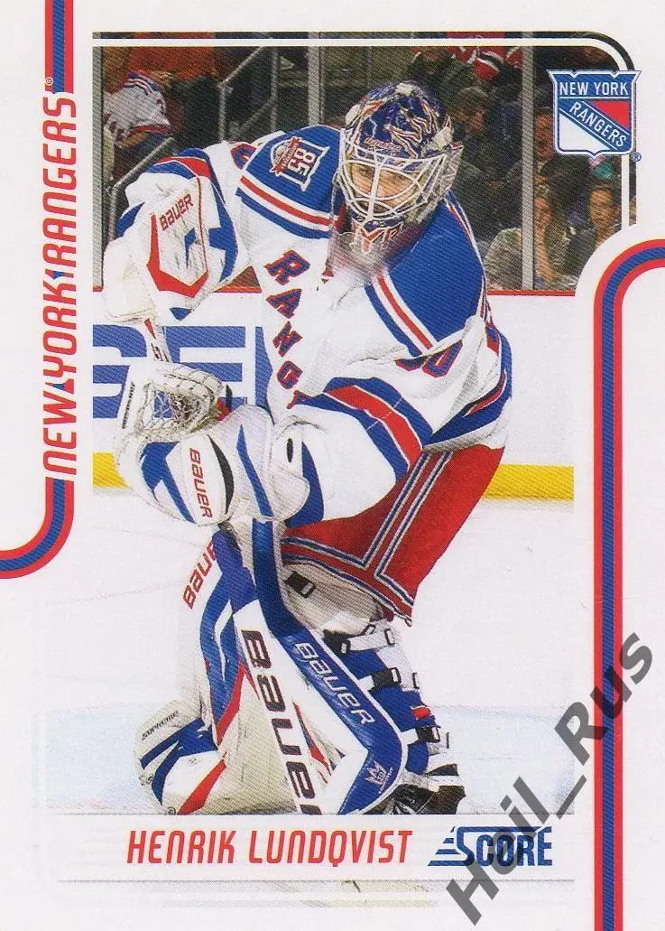 Карточка Henrik Lundqvist/Хенрик Лундквист New York Rangers/Рейнджерс НХЛ/NHL