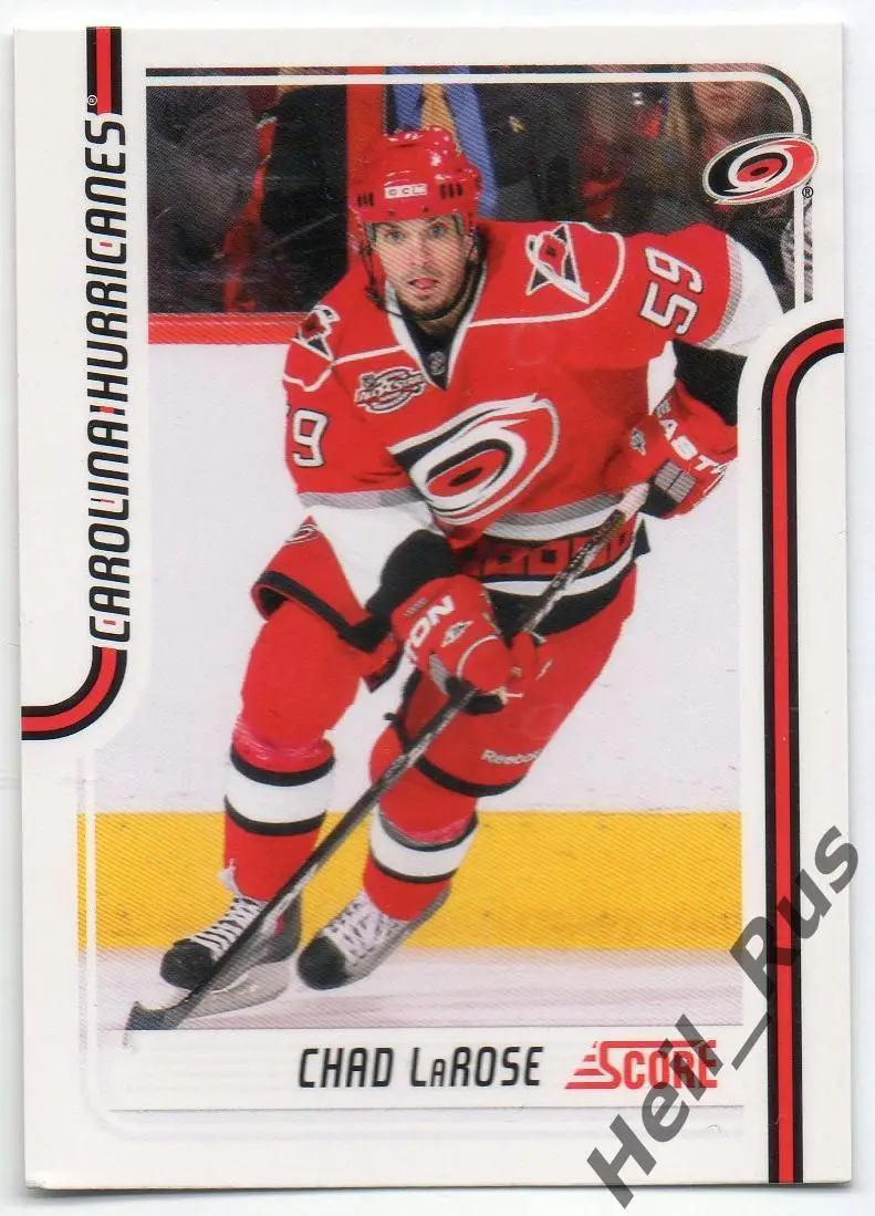 Хоккей; Карточка Chad LaRose/Чэд Лароуз (Carolina Hurricanes/Каролина) НХЛ/NHL