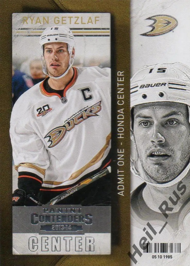 Хоккей; Карточка Ryan Getzlaf/Райан Гецлаф Anaheim Ducks / Анахайм Дакс НХЛ/NHL