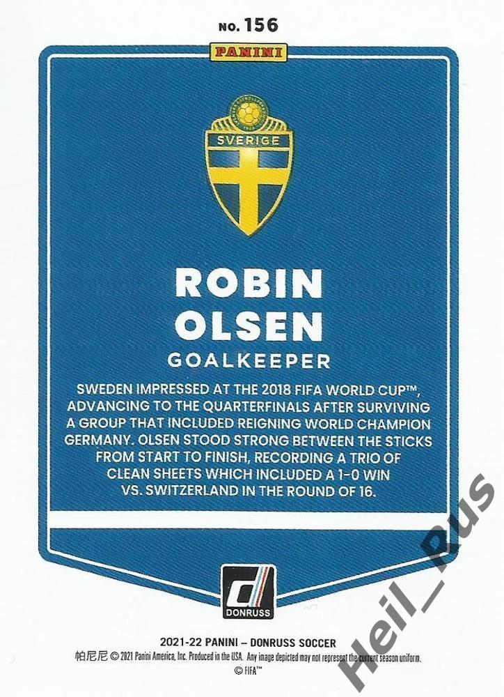 Футбол Карточка Robin Olsen/Робин Ульсен (Швеция, Рома, Астон Вилла) 2022 Panini 1