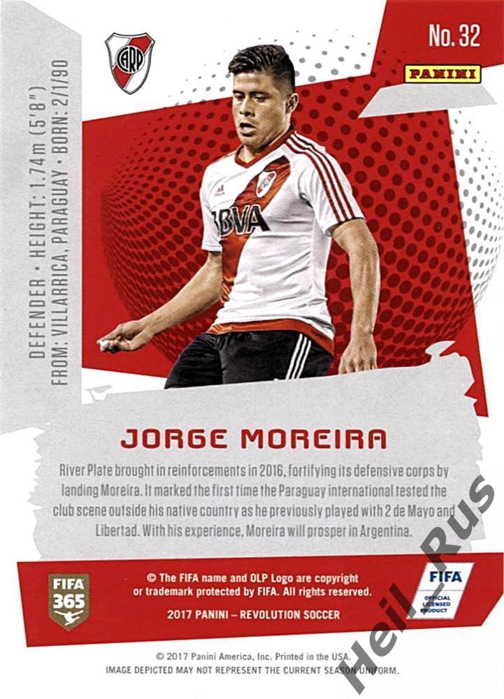 Футбол. Карточка Jorge Moreira/Хорхе Морейра River Plate/Ривер Плейт Panini 2017 1