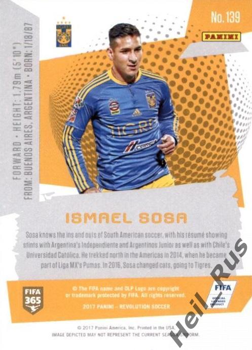 Футбол. Карточка Ismael Sosa/Исмаэль Соса (Tigres UANL/Тигрес УАНЛ) Panini 2017 1