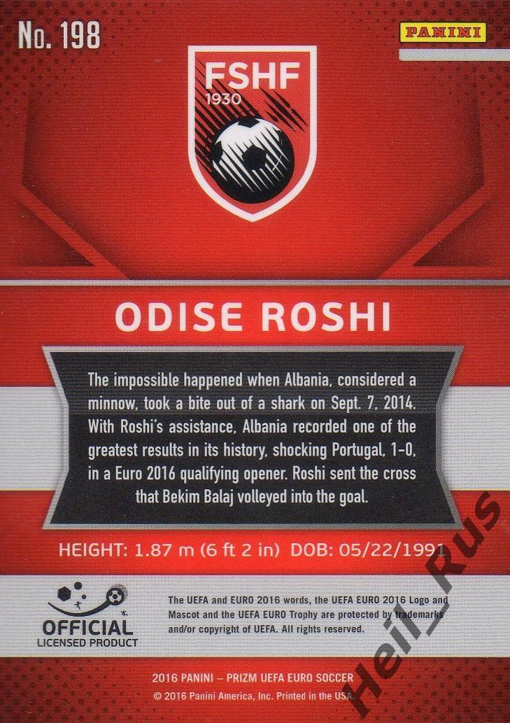 Футбол Карточка Odise Roshi/Одисе Роши Албания/Ахмат/Кельн Euro/Евро 2016 Panini 1