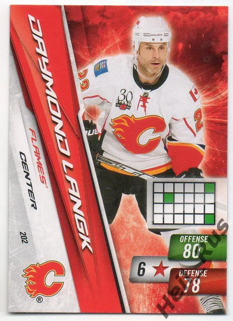 Хоккей Карточка Daymond Langkow/Дэймонд Лэнгкоу (Calgary Flames/Калгари) НХЛ/NHL