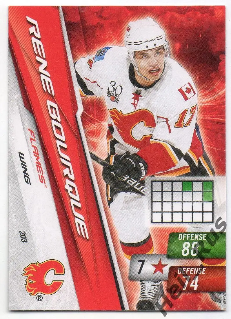 Хоккей. Карточка Rene Bourque/Рене Бурк (Calgary Flames/Калгари Флэймз) НХЛ/NHL