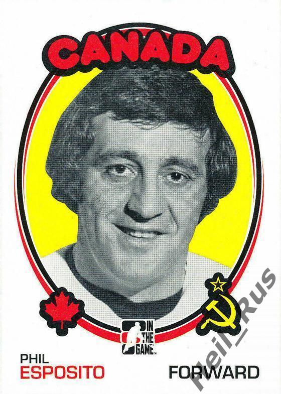 Хоккей. Карточка Phil Esposito/Фил Эспозито, СССР-Канада Суперсерия 1972 года