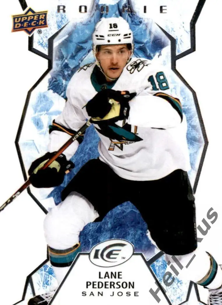 Хоккей. Карточка Lane Pederson/Лэйн Педерсон (San Jose Sharks/Сан-Хосе) НХЛ/NHL
