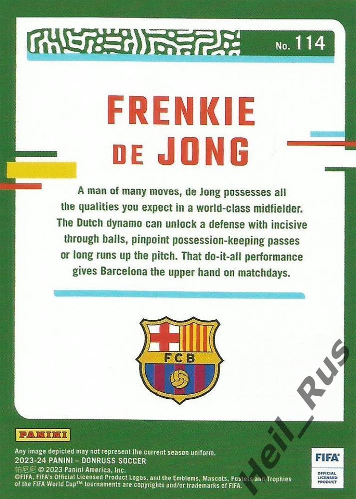 Футбол. Карточка Frenkie de Jong/Френки де Йонг (Барселона, Аякс) Panini 2023/24 1