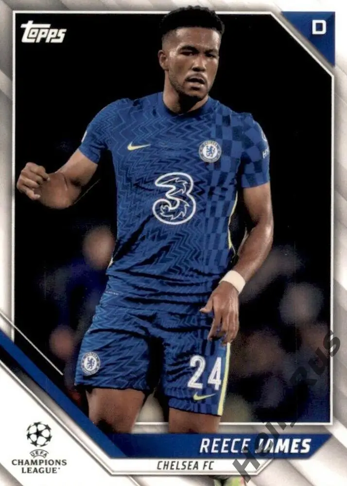 Футбол Карточка Reece James/Рис Джеймс Челси Лондон Лига Чемпионов 2021-22 TOPPS