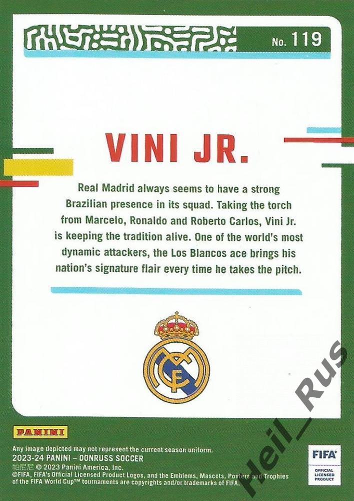 Футбол Карточка Vinicius Jr/Винисиус Жуниор Реал Мадрид, Фламенго Panini 2023-24 1