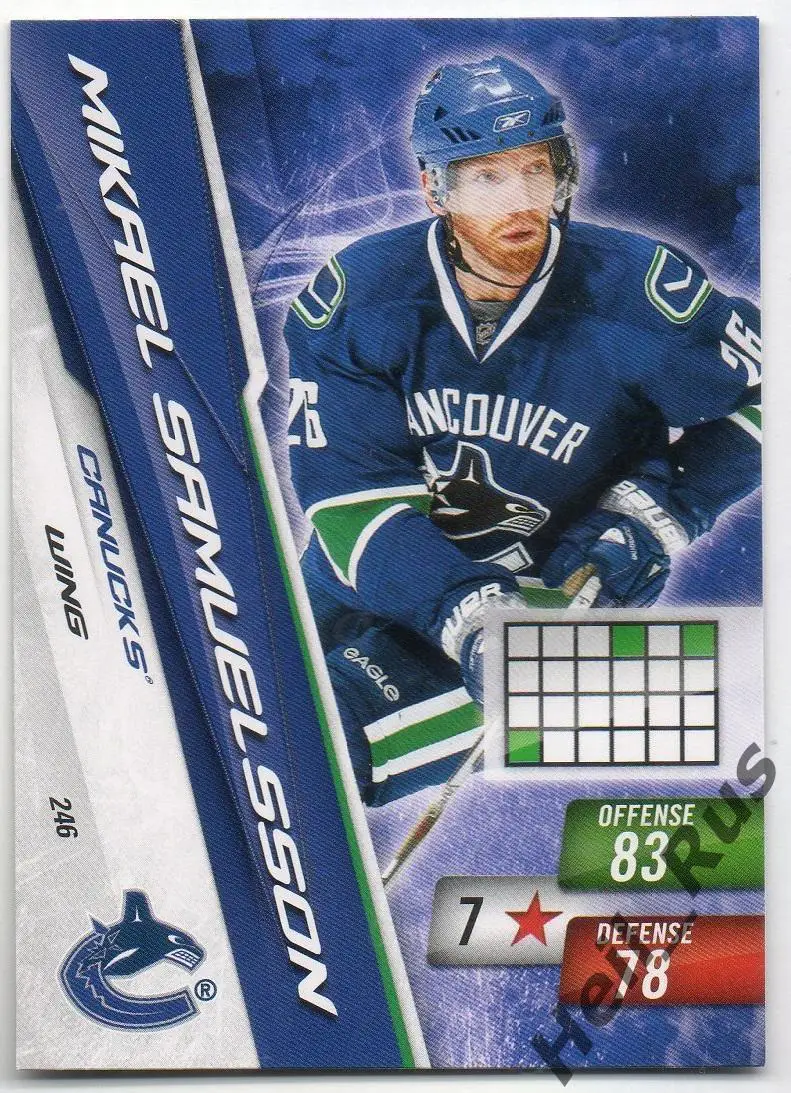 Карточка M. Samuelsson/Микаэль Самуэльссон (Vancouver Canucks/Ванкувер) НХЛ/NHL