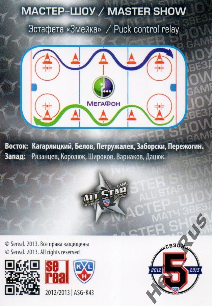 Хоккей. Карточка Якуб Петружалек Восток, Амур Хабаровск Матч Звезд КХЛ/KHL 2013 1