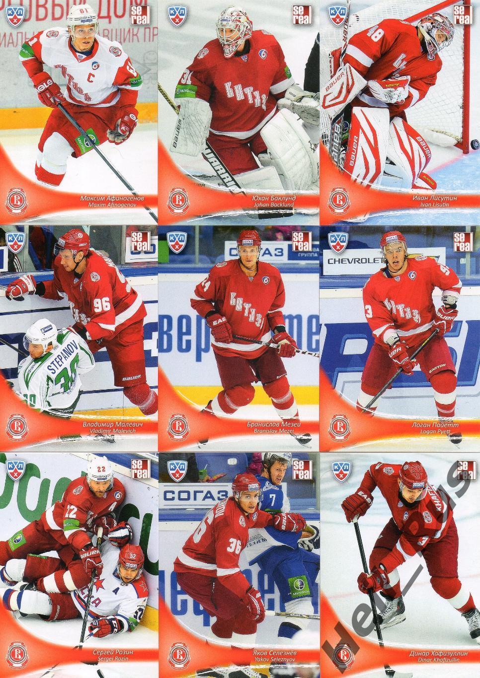 Хоккей. Витязь Московская область 18 карточек КХЛ/KHL сезона 2013/14 SeReal