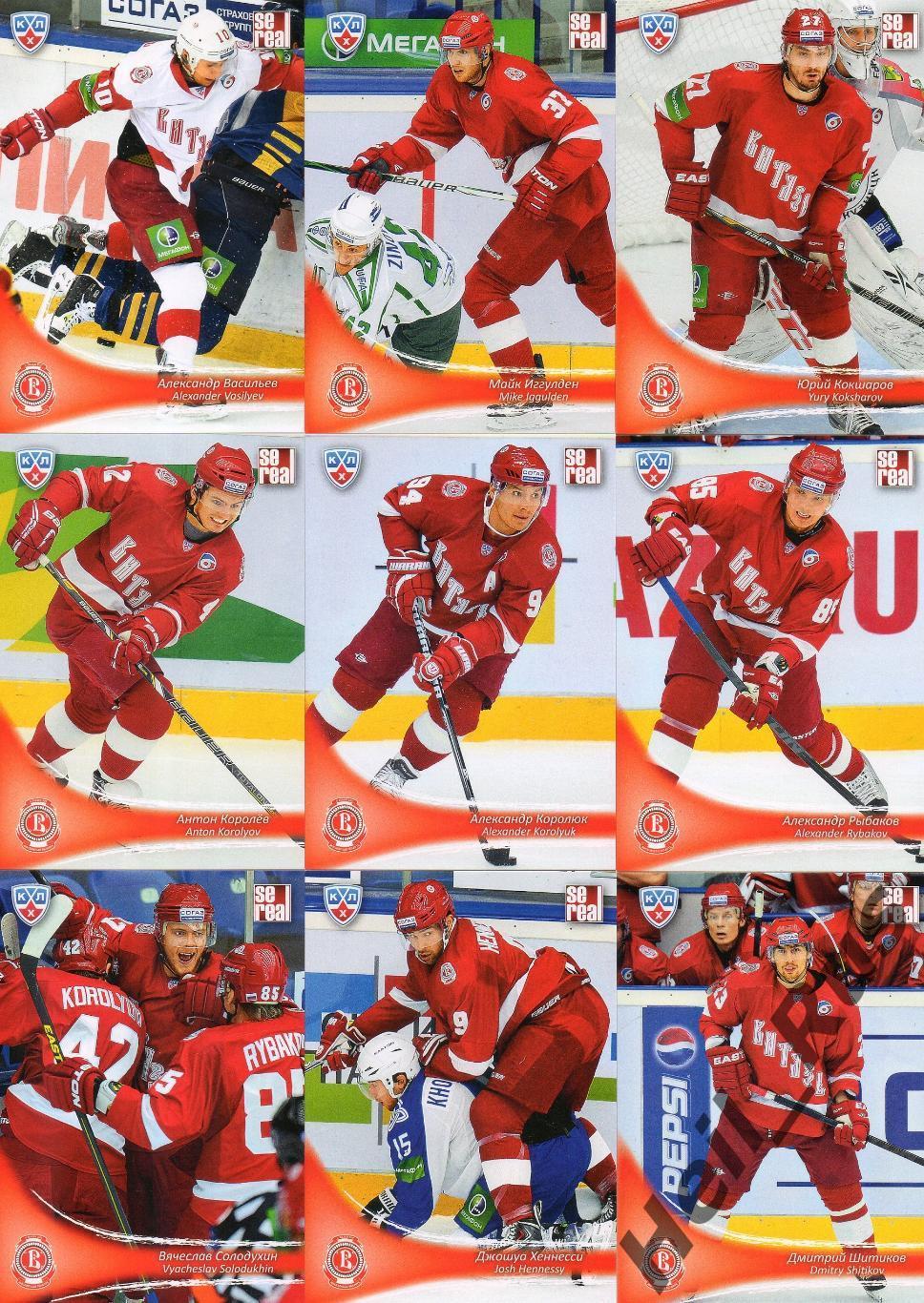 Хоккей. Витязь Московская область 18 карточек КХЛ/KHL сезона 2013/14 SeReal 2