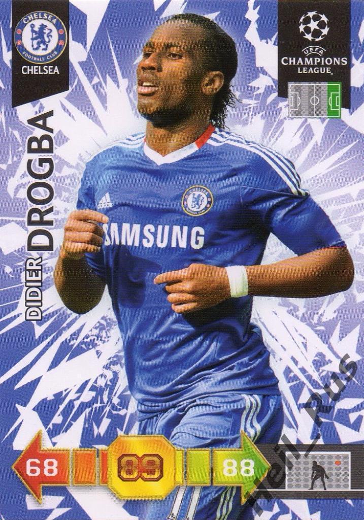 Футбол Карточка Didier Drogba/Дидье Дрогба (Челси) Лига Чемпионов 2010-11 Panini