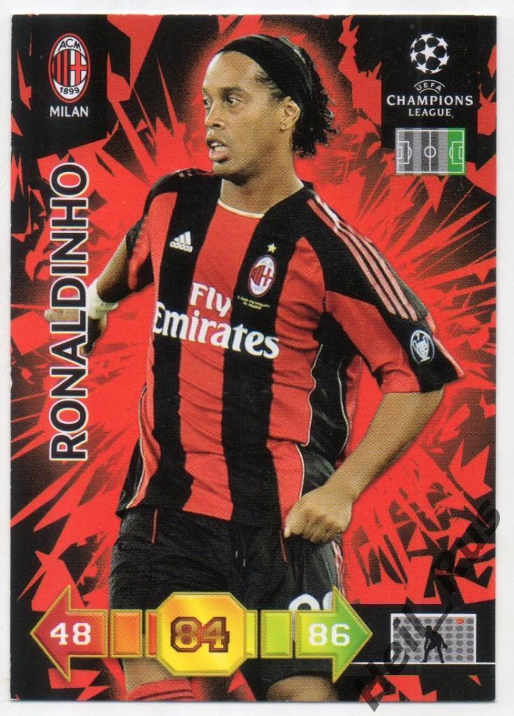 Футбол. Карточка Ronaldinho/Роналдиньо (Милан, Барселона) Лига Чемпионов 2010-11