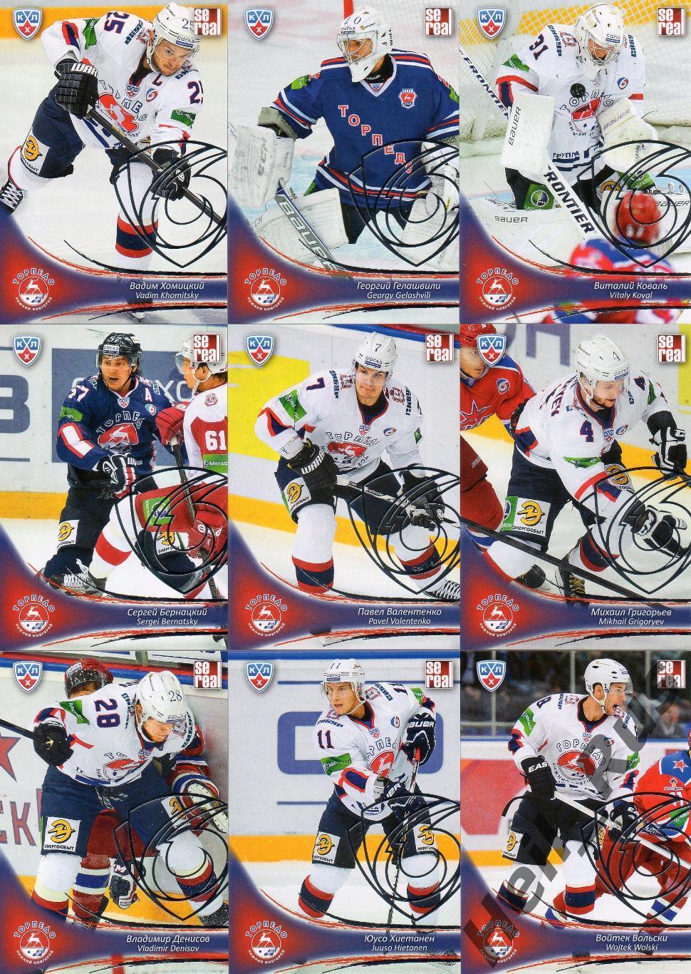 Хоккей. Торпедо Нижний Новгород 18 карточек КХЛ/KHL сезон 2013/14 SeReal Потапов