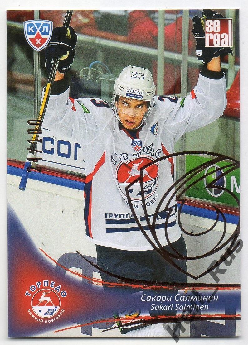 Хоккей; Карточка Сакари Салминен Торпедо Нижний Новгород КХЛ/KHL 2013/14 SeReal