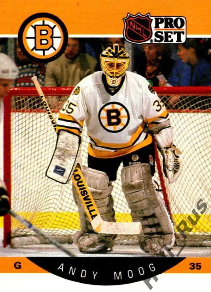 Хоккей Карточка Andy Moog/Энди Муг (Boston Bruins/Бостон Брюинз) НХЛ/NHL 1990/91