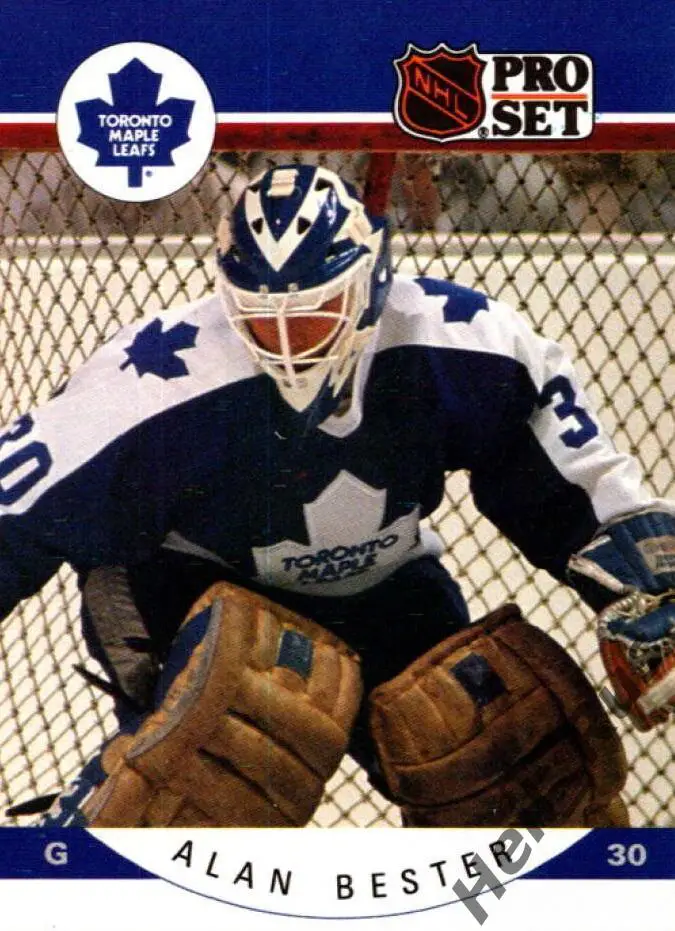 Хоккей; Карточка Allan Bester/Аллан Бестер (Toronto Maple Leafs/Торонто) НХЛ/NHL