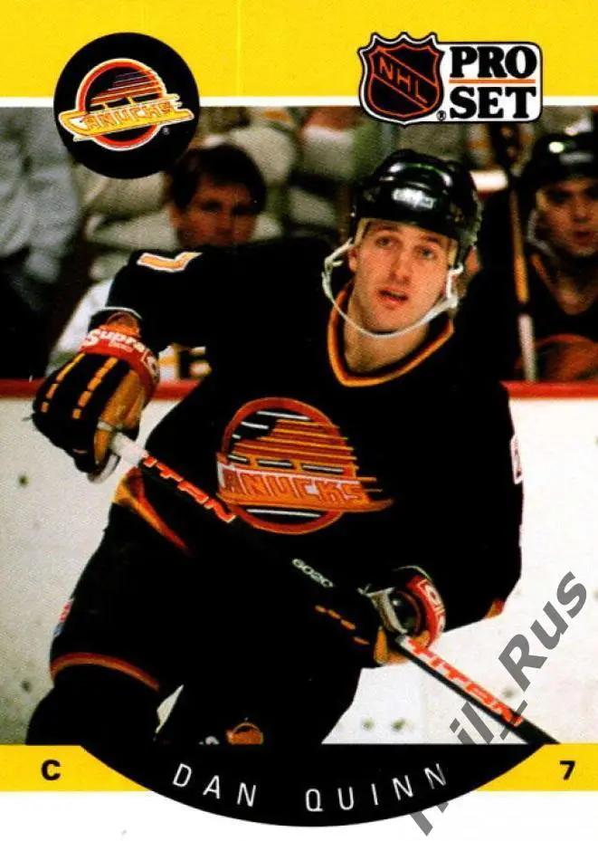Хоккей; Карточка Dan Quinn/Дэн Куинн (Vancouver Canucks/Ванкувер Кэнакс) НХЛ/NHL