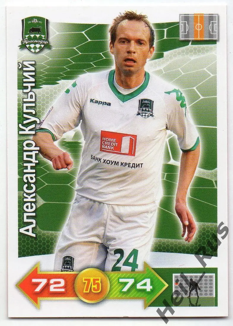 Футбол Карточка Александр Кульчий Краснодар, Динамо Москва, Шинник, Томь, Ростов