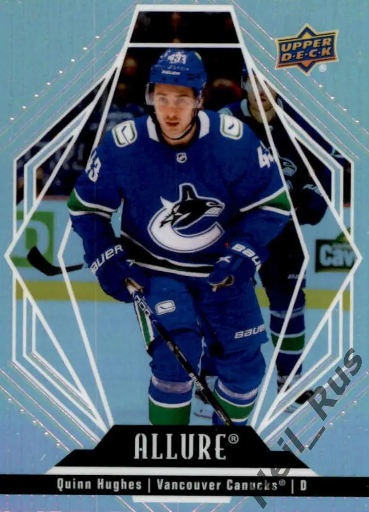 Хоккей. Карточка Quinn Hughes / Куинн Хьюз (Vancouver Canucks/Ванкувер) НХЛ/NHL