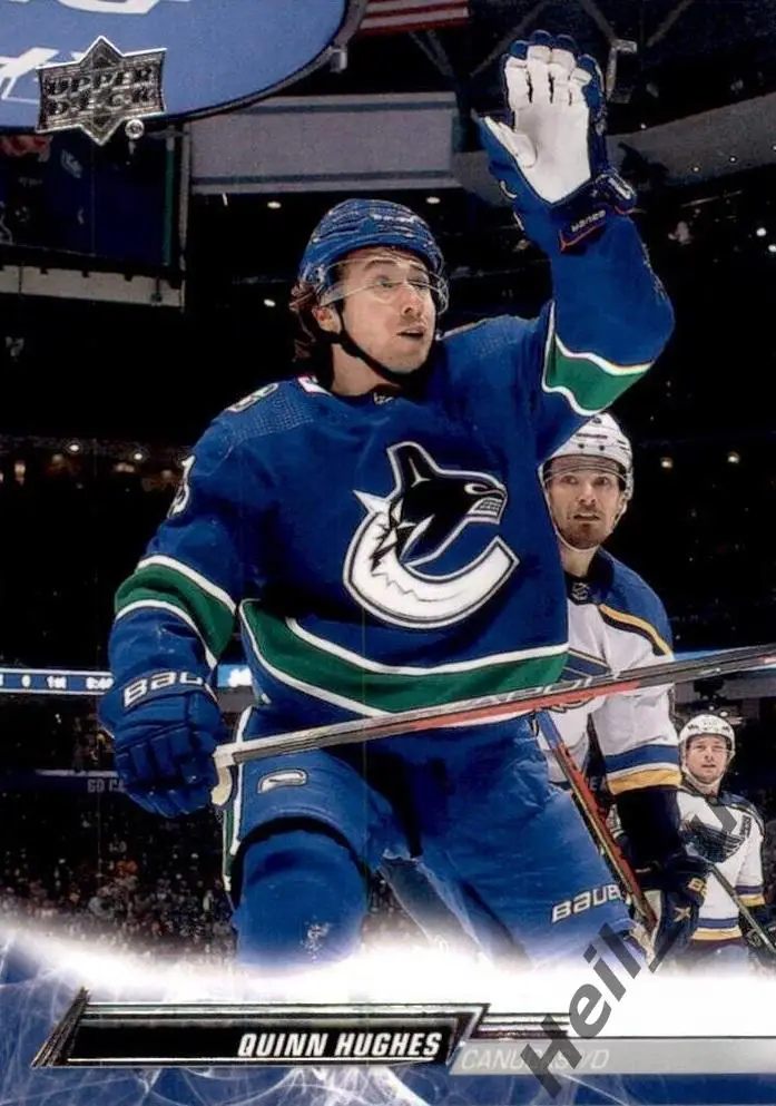 Хоккей. Карточка Quinn Hughes/Куинн Хьюз (Vancouver Canucks/Ванкувер) НХЛ / NHL