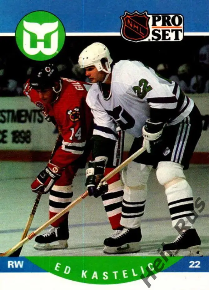 Хоккей. Карточка Ed Kastelic/Эд Кастелич (Hartford Whalers/Хартфорд) НХЛ/NHL