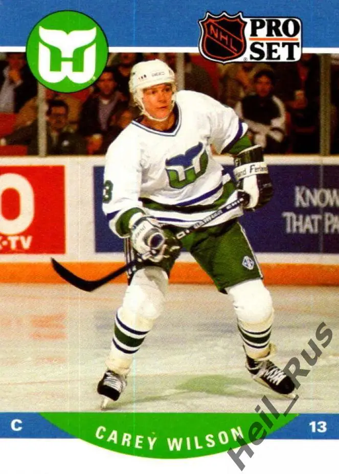 Хоккей. Карточка Carey Wilson/Кэри Уилсон (Hartford Whalers/Хартфорд) НХЛ/NHL
