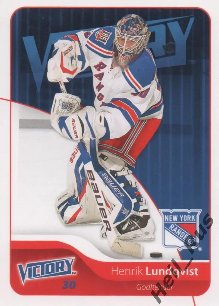 Карточка Lundqvist/Хенрик Лундквист New York Rangers/Нью-Йорк Рейнджерс, NHL/НХЛ