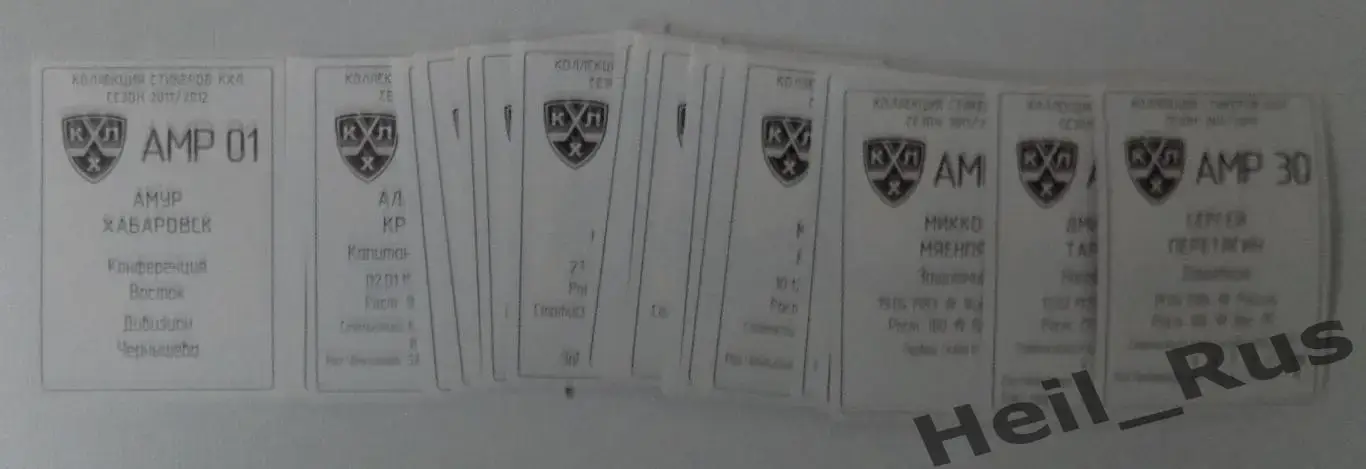 Хоккей. Наклейки / стикеры Амур Хабаровск (полный комплект) SeReal КХЛ 2011-2012 1