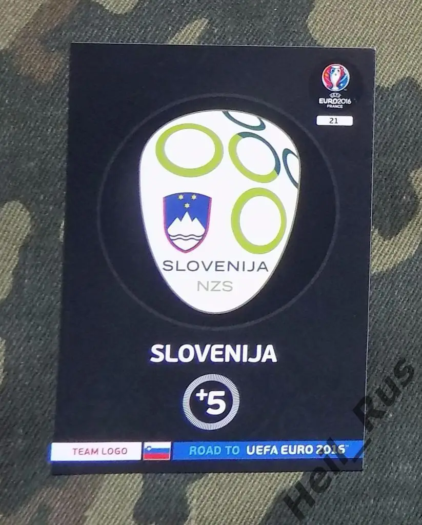 Футбол. Карточка Логотип Словения Евро/Euro 2016 Panini/Панини