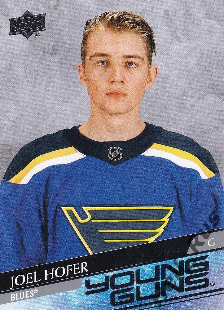 Хоккей. Карточка Joel Hofer/Джоэль Хофер St. Louis Blues/Сент-Луис Блюз НХЛ/NHL