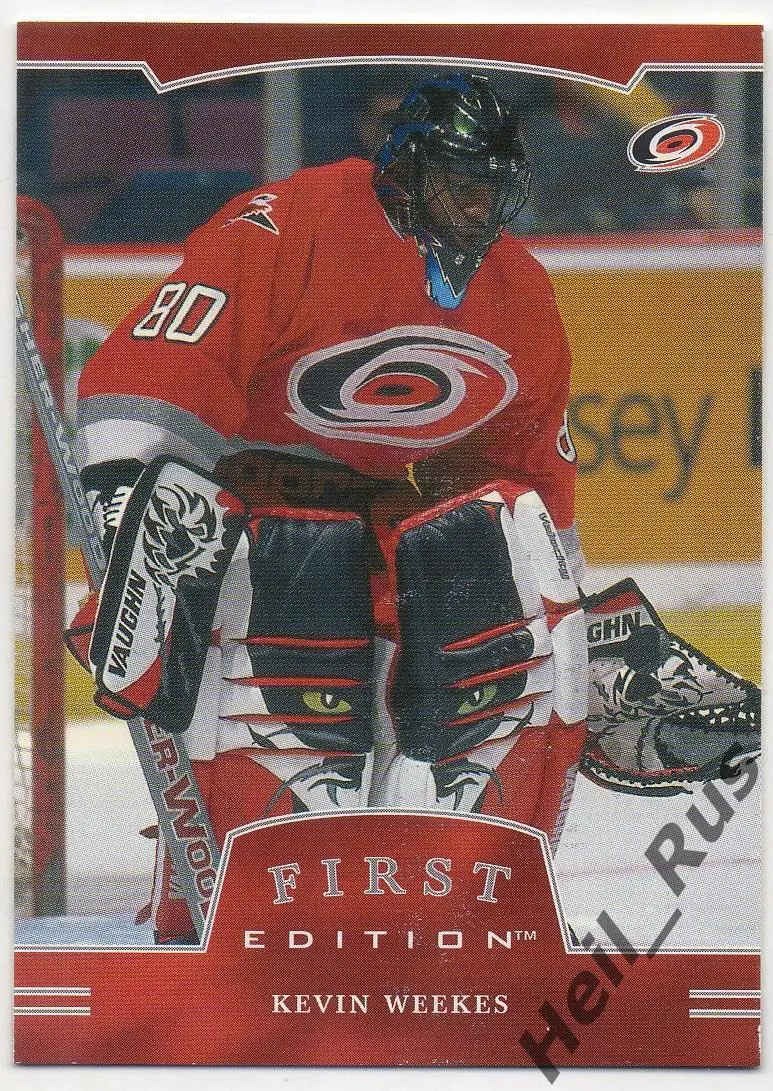 Хоккей. Карточка Kevin Weekes/Кевин Уикс (Carolina Hurricanes/Каролина) НХЛ/NHL